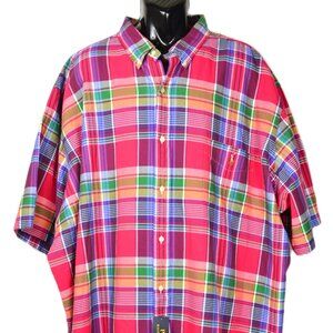 Polo Ralph Lauren Men's Size 5XLT Plaid Short Sleeve Button Down Shirt NWT
